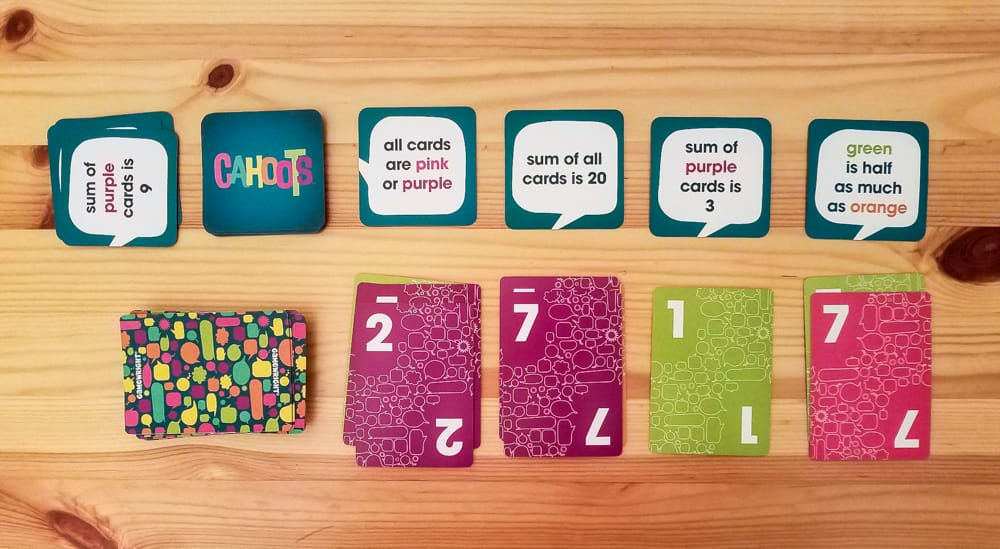 Cahoots review - number cards and goal cards