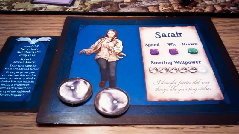 Labyrinth board game review - character sheet