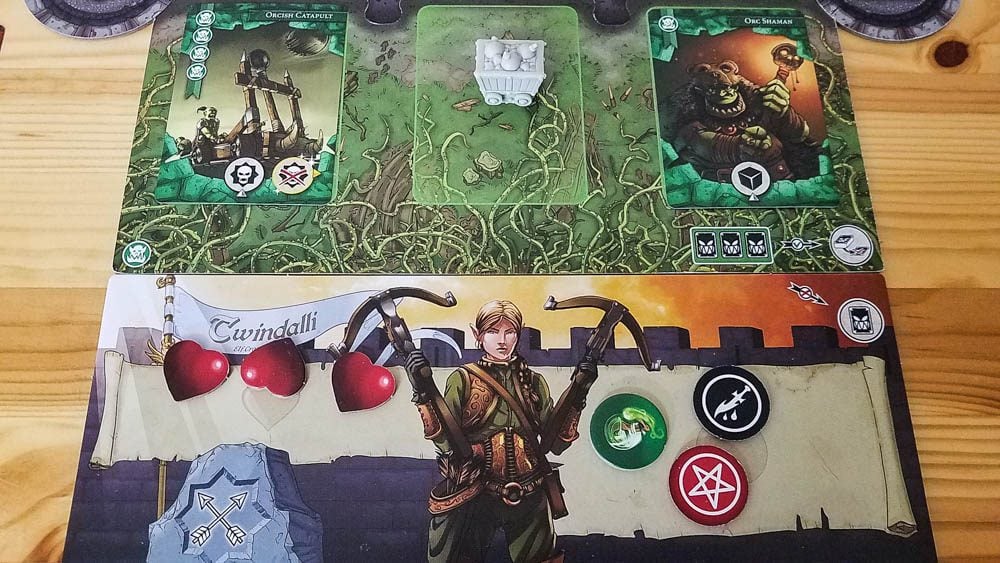 Last Bastion review - hero and horde board