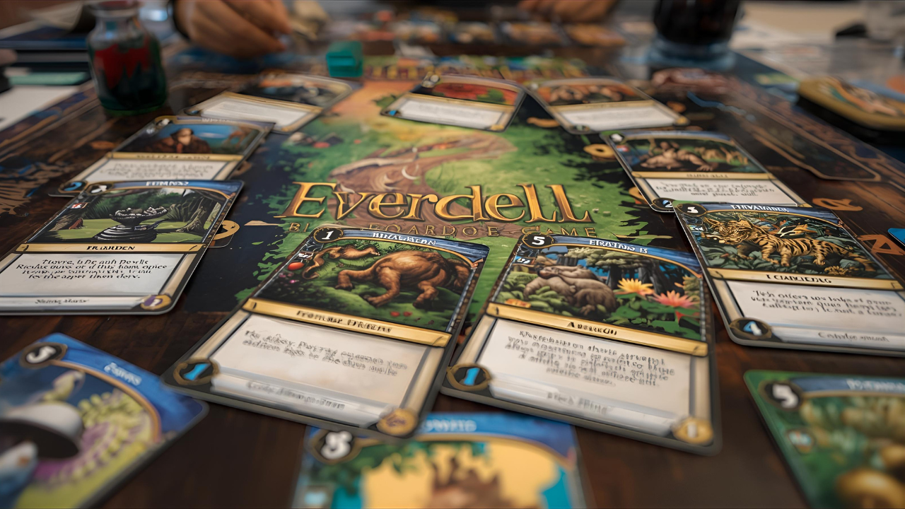 Everdell worker placement city building game for 1-4 players featuring forest critters, resource management with twigs, resin, pebbles and berries, and beautiful 3D tree centerpiece published by Starling Games in 2018.Retry
