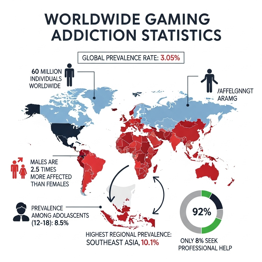 Gaming Addiction Statistics Worldwide (2025)