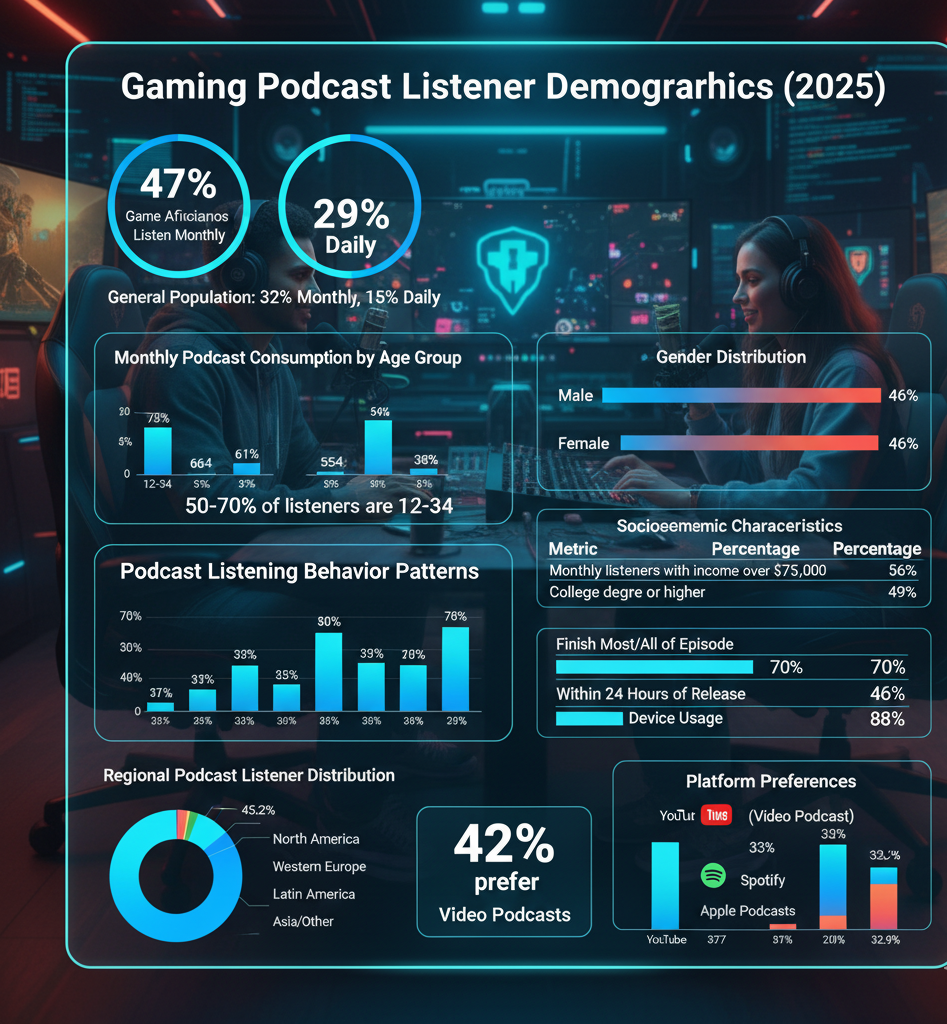 Gaming Podcast Listener Demographics 2025