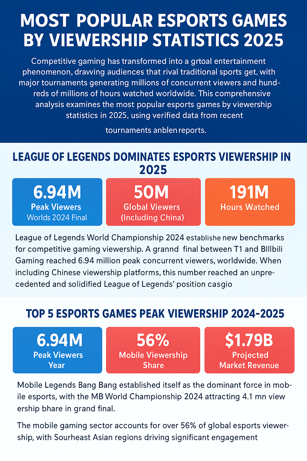 Most Popular Esports Games by Viewership Statistics (2025)