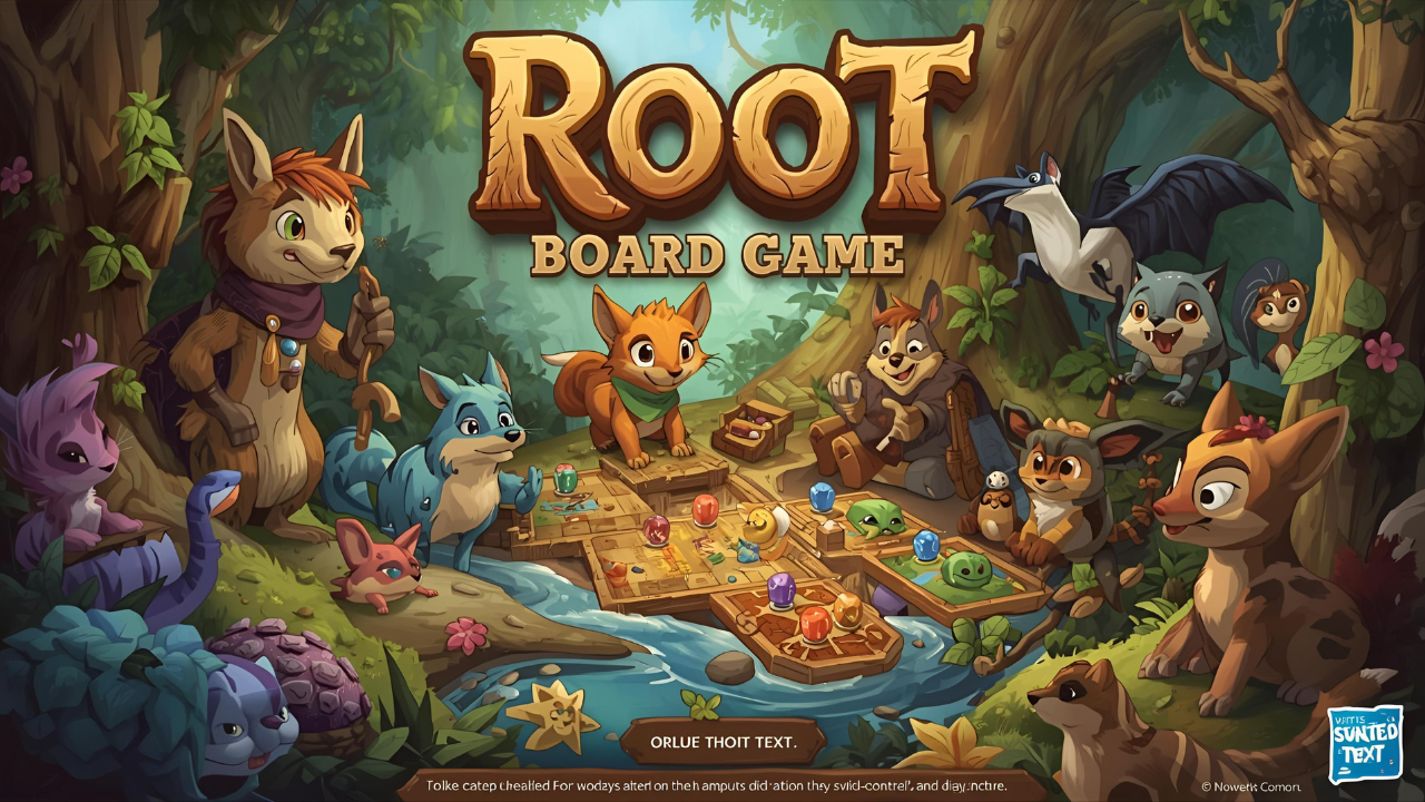 Root board game by Cole Wehrle featuring asymmetric woodland warfare with four unique factions including Marquise de Cat, Eyrie Dynasties, Woodland Alliance, and Vagabond, each with distinct mechanics and victory paths in 60-90 minute strategy gameplay for 2-4 players.Retry