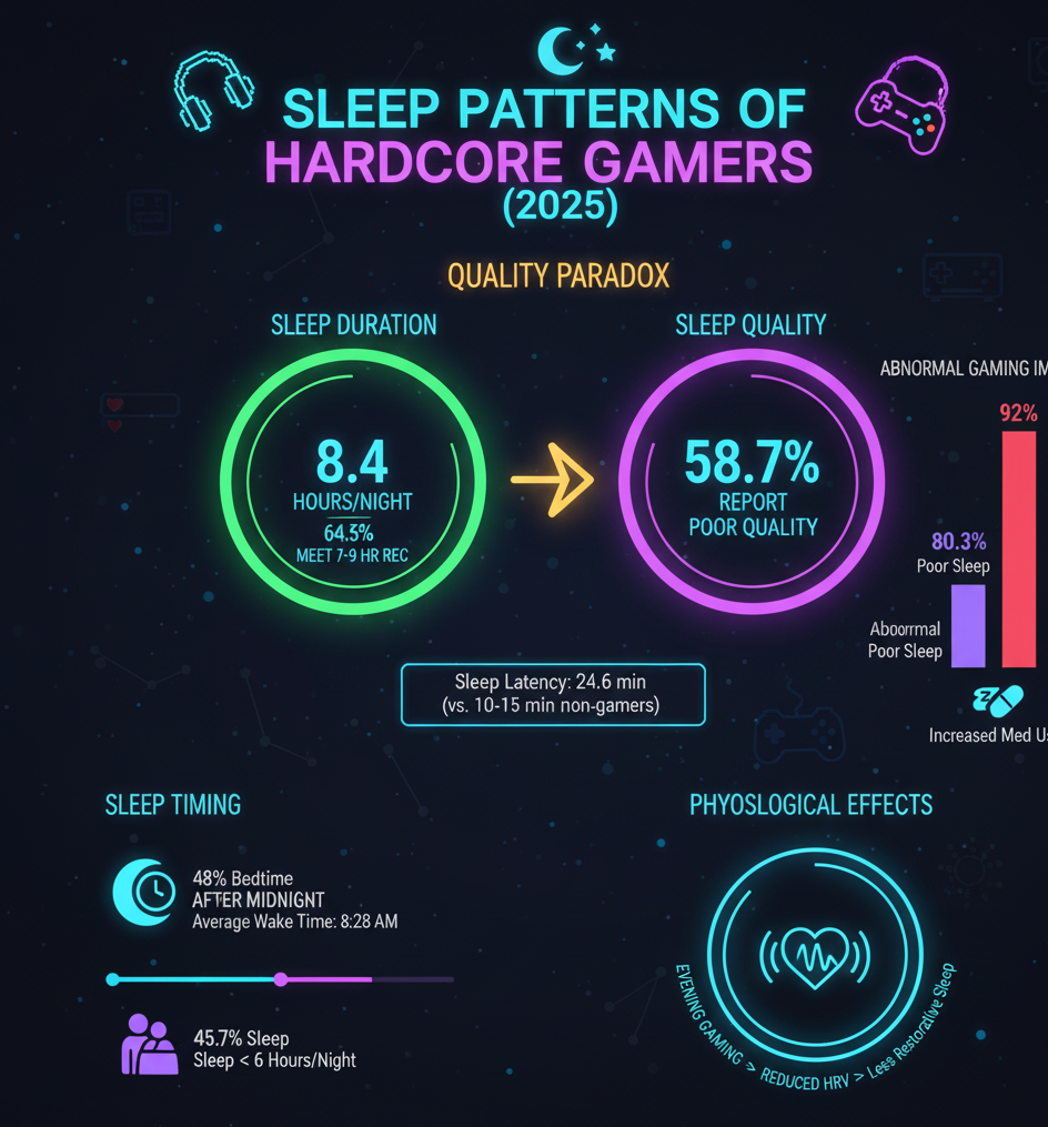 Sleep Patterns of Hardcore Gamers 2025